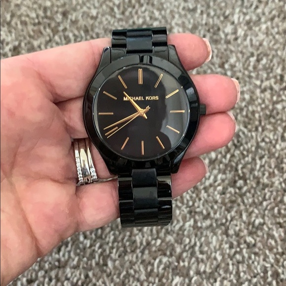 Michael Kors Slim Black-Tone Stainless Steel Watch main image 4